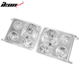 1988-1993 Chevy C/K 1992-1993 Chevy Blazer Chrome Bumper Head Lights Lamps Pair