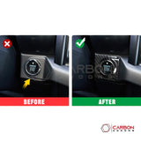 Carbon Fiber Start Stop Button Surround Cover for 2021–2025 Ford F-150 & 2021–2023 Ford F-250