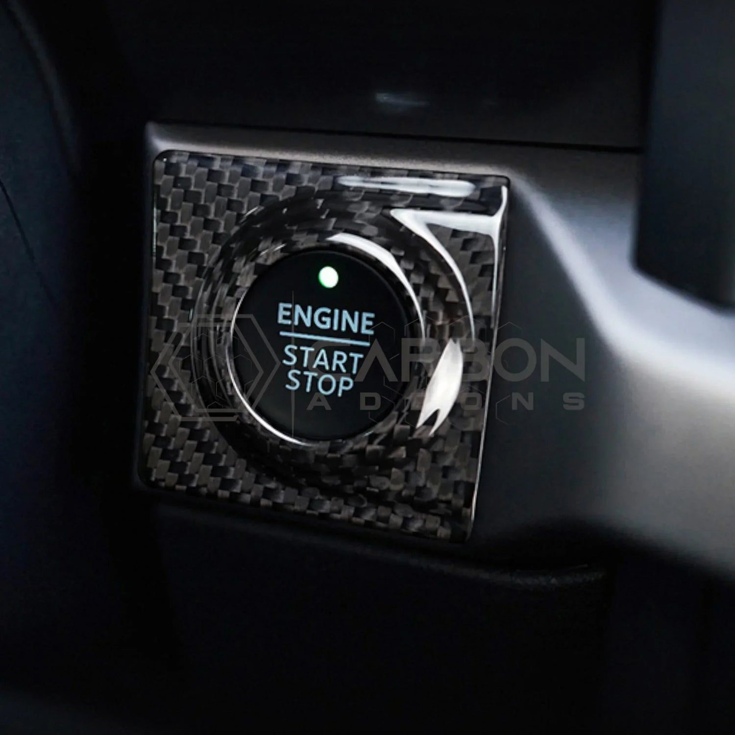 Carbon Fiber Start Stop Button Surround Cover for 2021–2025 Ford F-150 & 2021–2023 Ford F-250