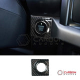 Carbon Fiber Start Stop Button Surround Cover for 2021–2025 Ford F-150 & 2021–2023 Ford F-250