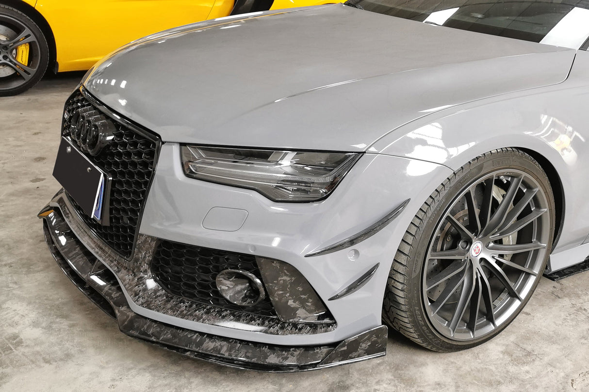 2016-2019 Audi RS7 MAN Style Dry Carbon Fiber Front Lip Splitter