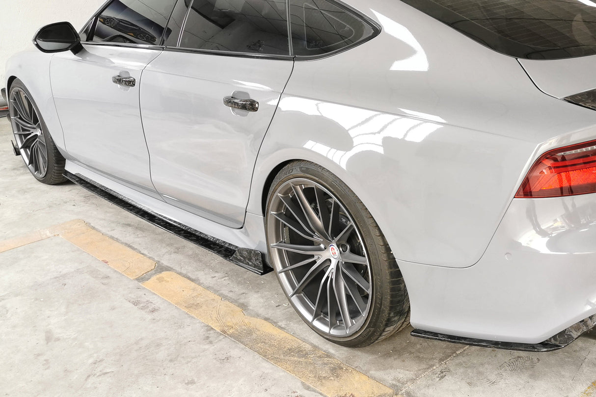 2016-2019 Audi RS7 MAN Style Dry Carbon Fiber Side Skirts