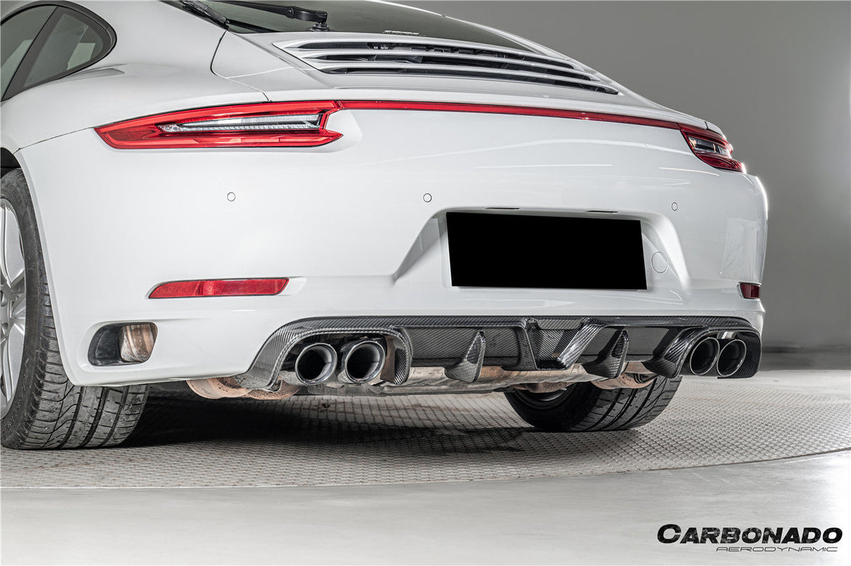 2017-2019 Porsche 911 991.2 Carrera KA Style Dry Carbon Fiber Rear Lip Diffuser