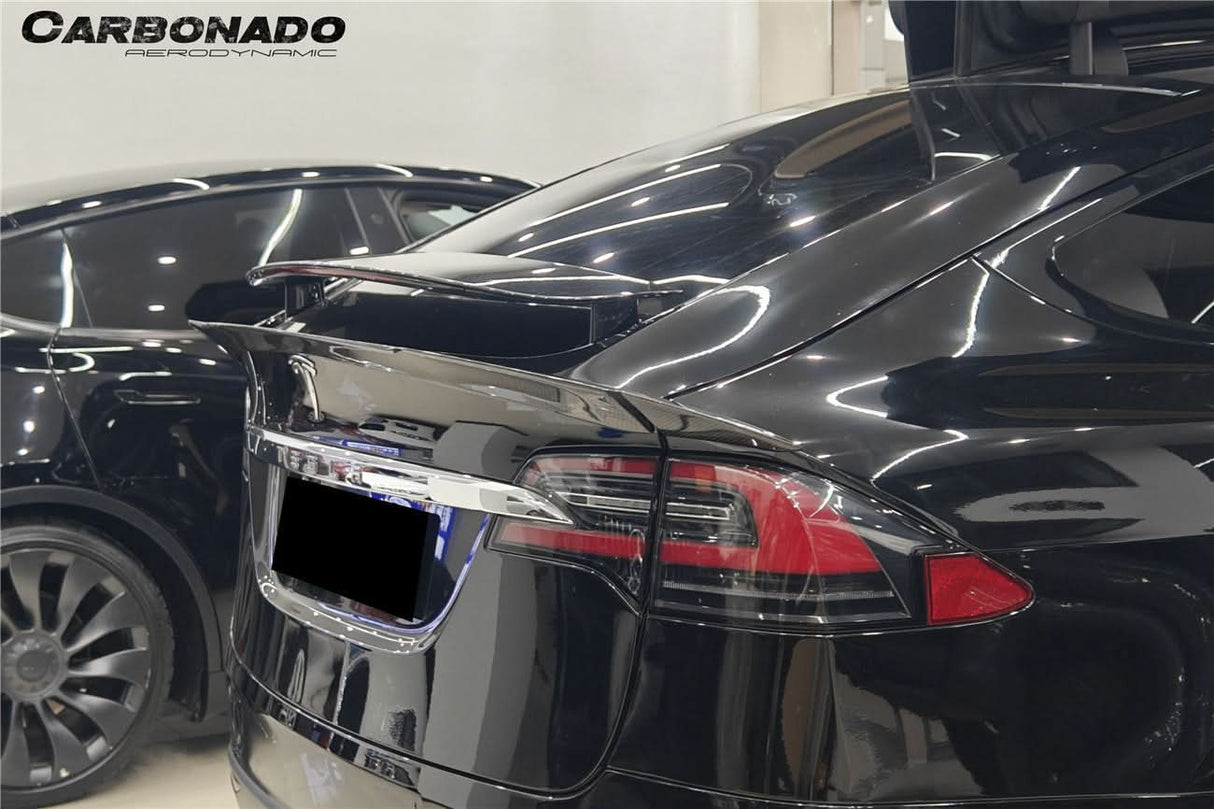 2016-2025 Tesla Model X SUV BS Style Carbon Fiber Trunk Spoiler
