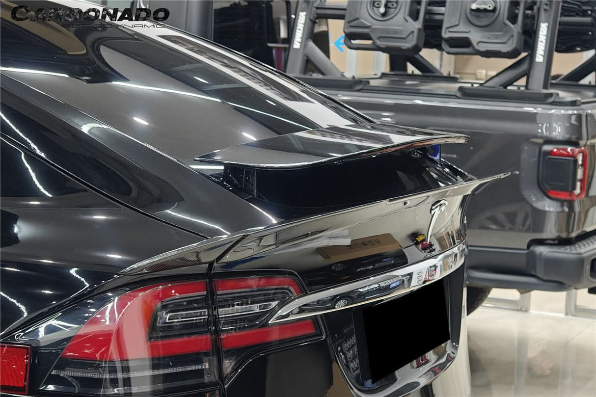 2016-2025 Tesla Model X SUV BS Style Carbon Fiber Trunk Spoiler