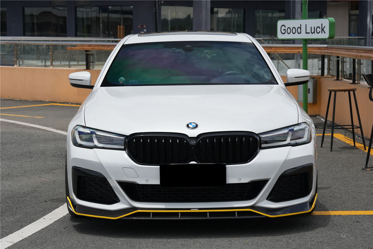 2020-2023 BMW 5 Series G30 G38 M-tech AD Style Dry Carbon Fiber Front Lip