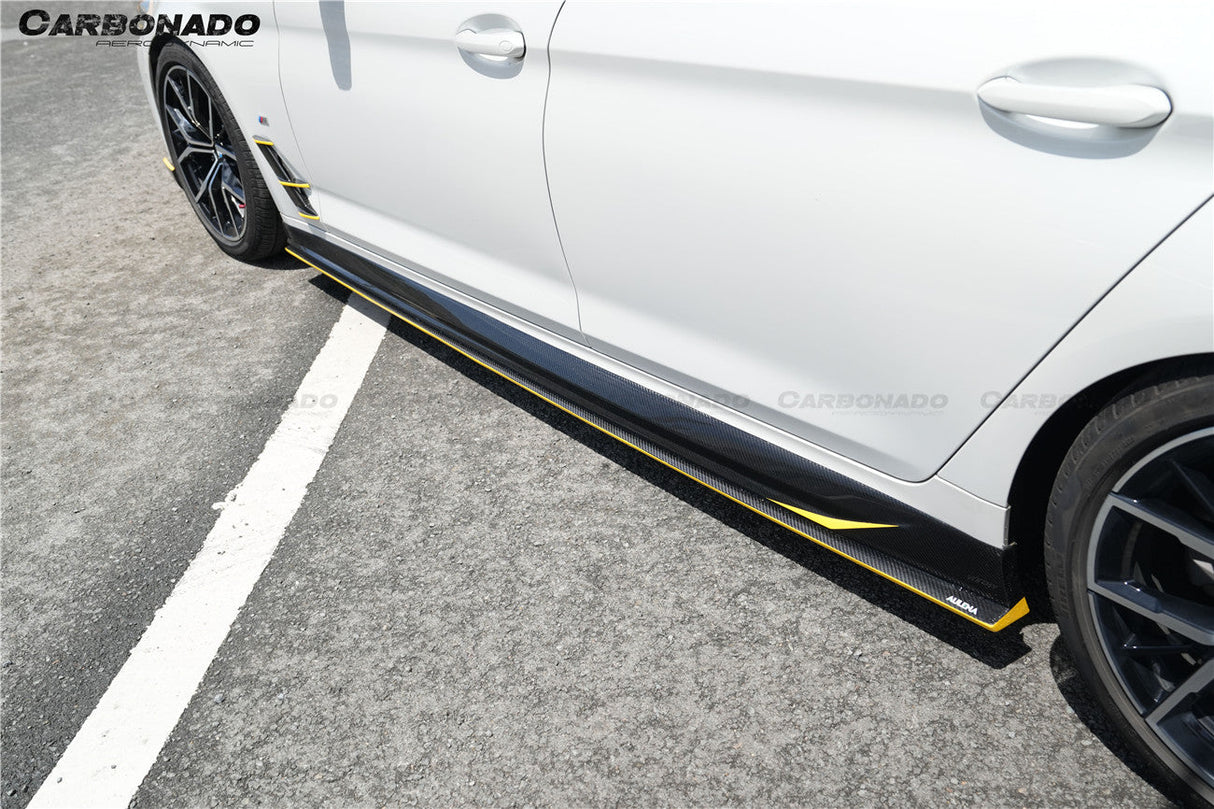2016-2023 BMW 5 Series G38 M-tech AD Style Dry Carbon Fiber Side Skirts