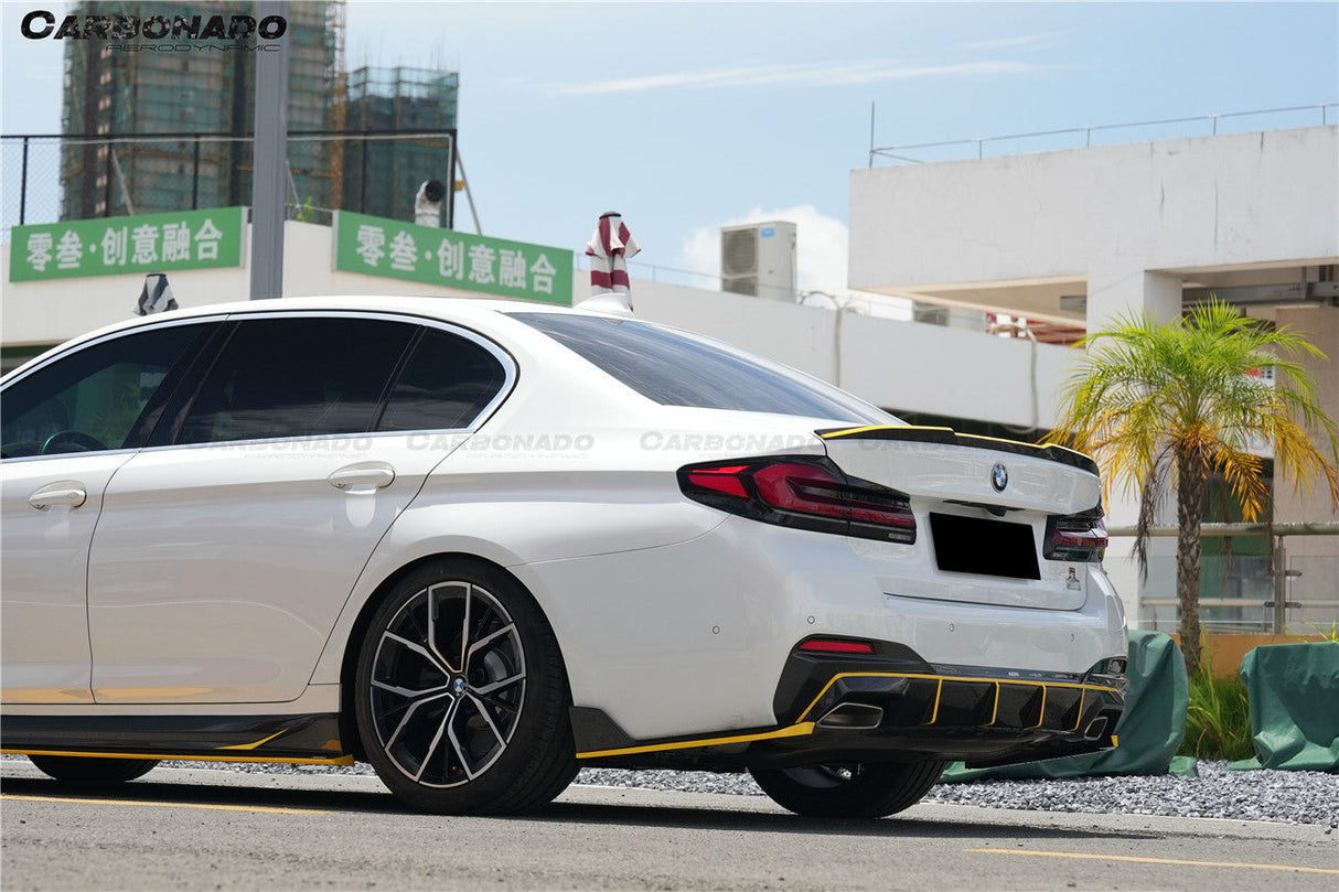 2020-2023 BMW 5 Series G30 G38 M-tech AD Style Dry Carbon Fiber Rear Diffuser Lip