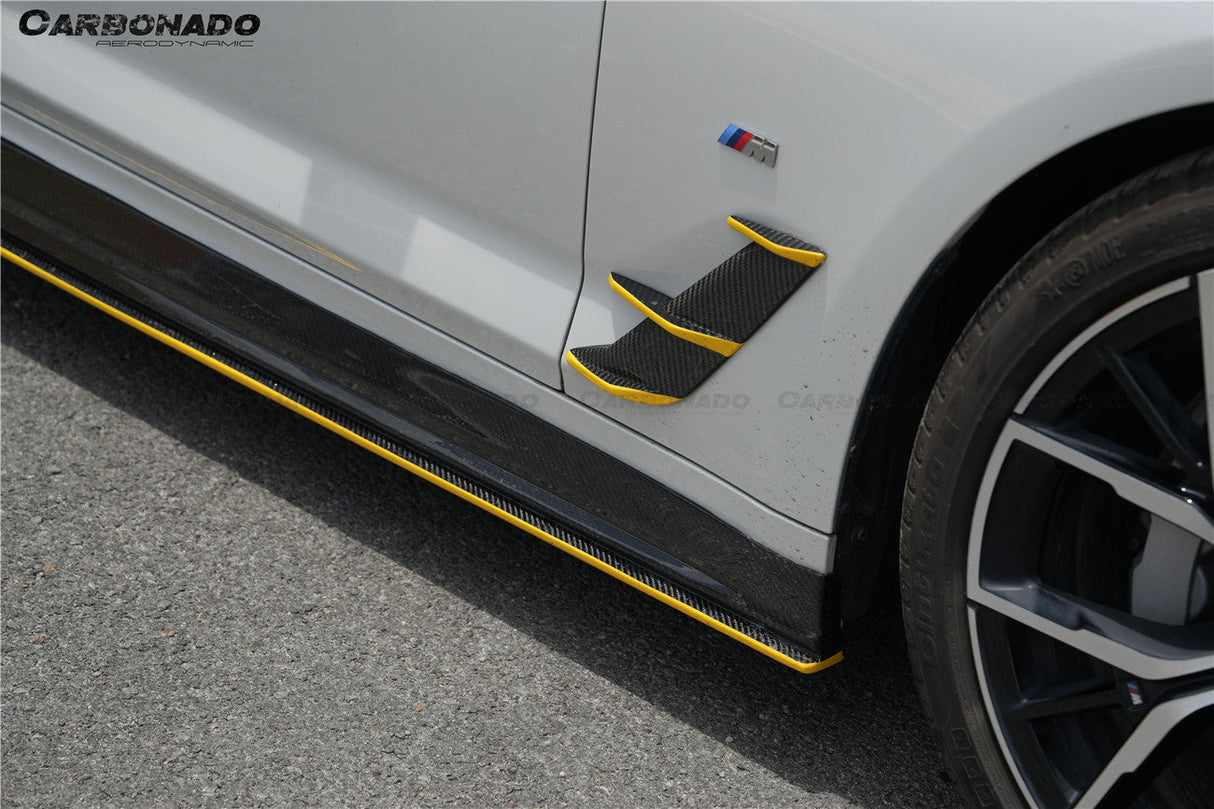 2020-2023 BMW 5 Series G30 G38 M-tech AD Style Dry Carbon Fiber fender vents trims
