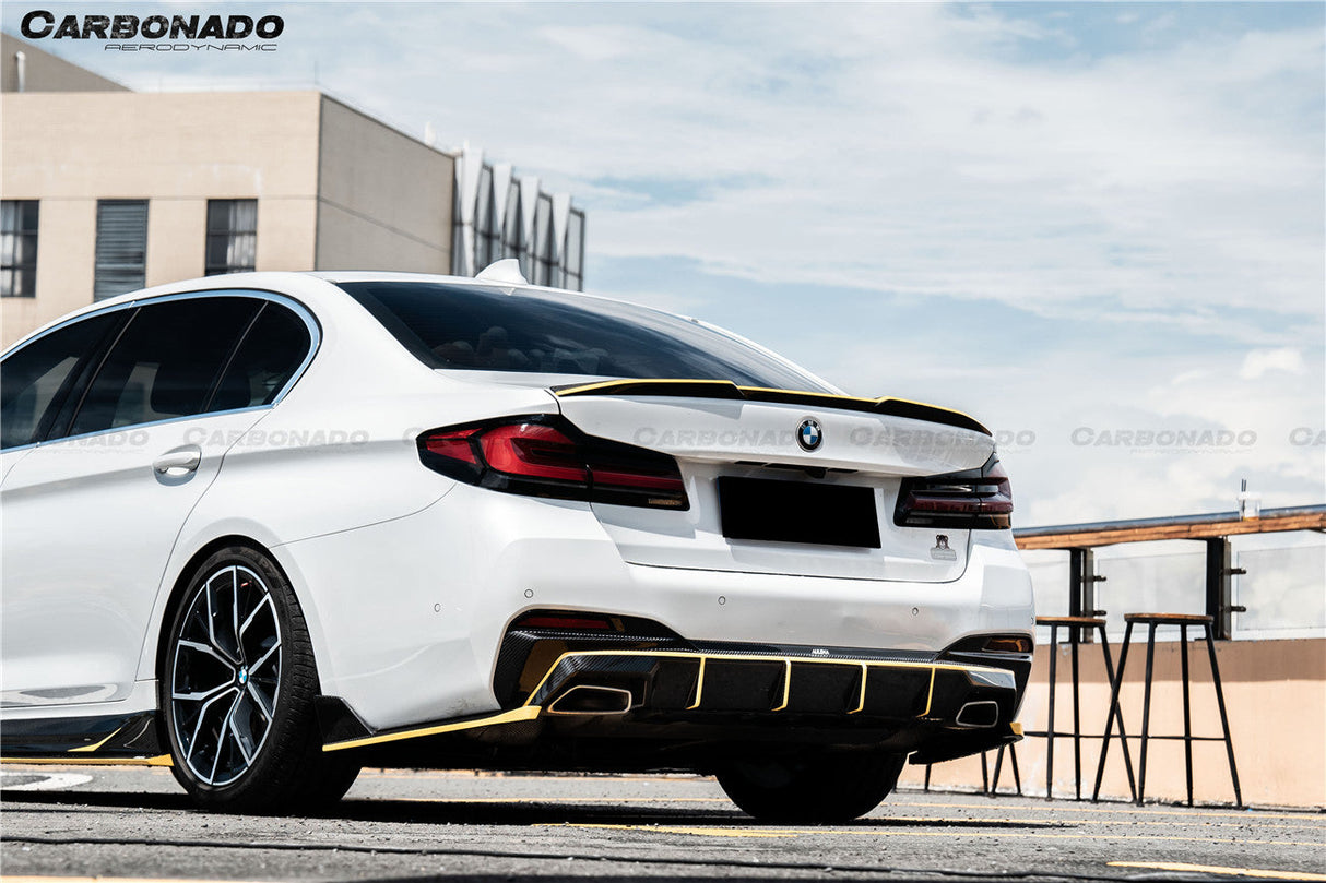 2020-2023 BMW 5 Series G30 G38 M-tech AD Style Dry Carbon Fiber Rear Diffuser Lip