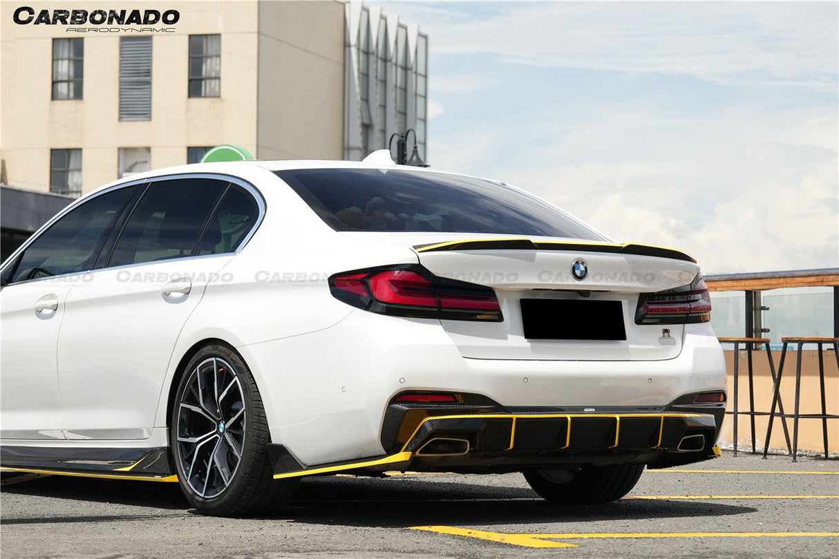 2020-2023 BMW 5 Series G30 G38 M-tech AD Style Dry Carbon Fiber Rear Diffuser Lip