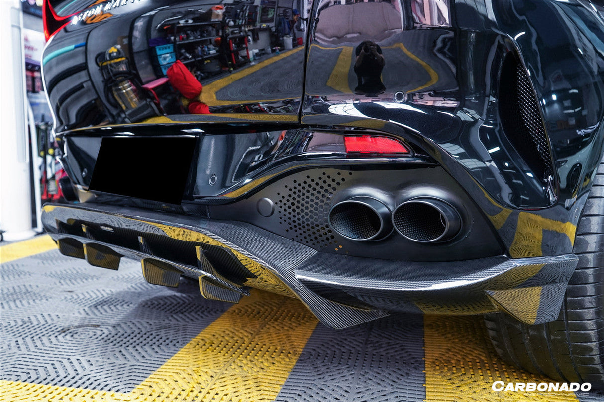 2021-2024 Aston Martin DBX 707 Style Dry Carbon Fiber Rear Bumper with  Exhaust tips
