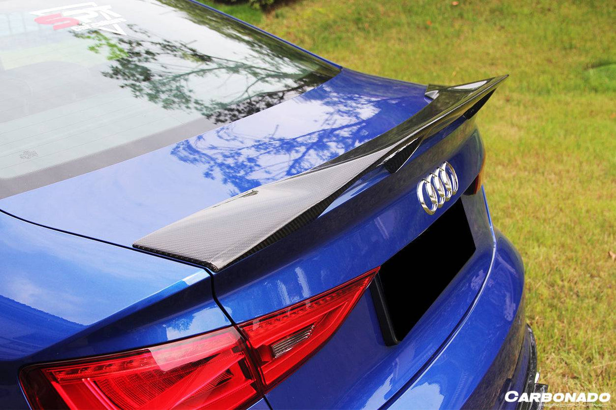2013-2020 Audi S3  A3  RS3 8V Sedan RT Style Carbon Fiber Trunk Spoiler
