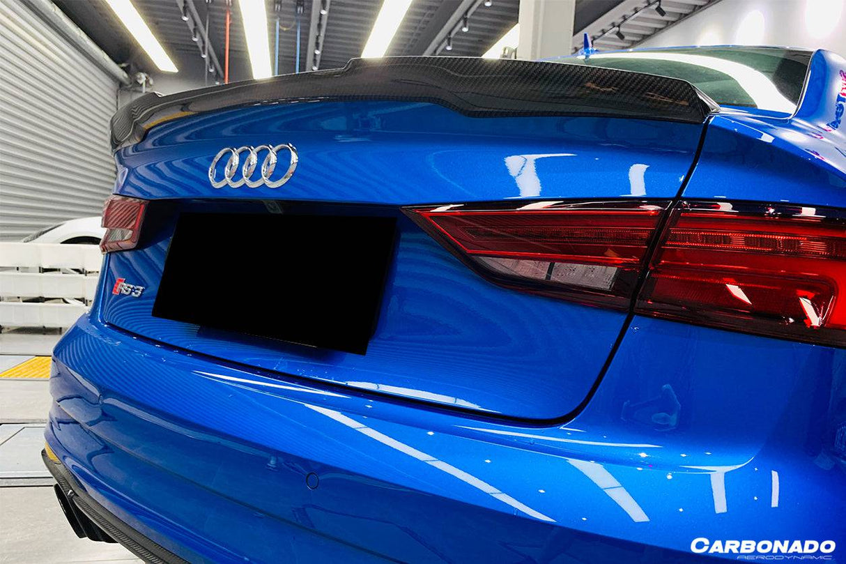 2013-2020 Audi S3  A3  RS3 8V Sedan RW Style Carbon Fiber Trunk Spoiler