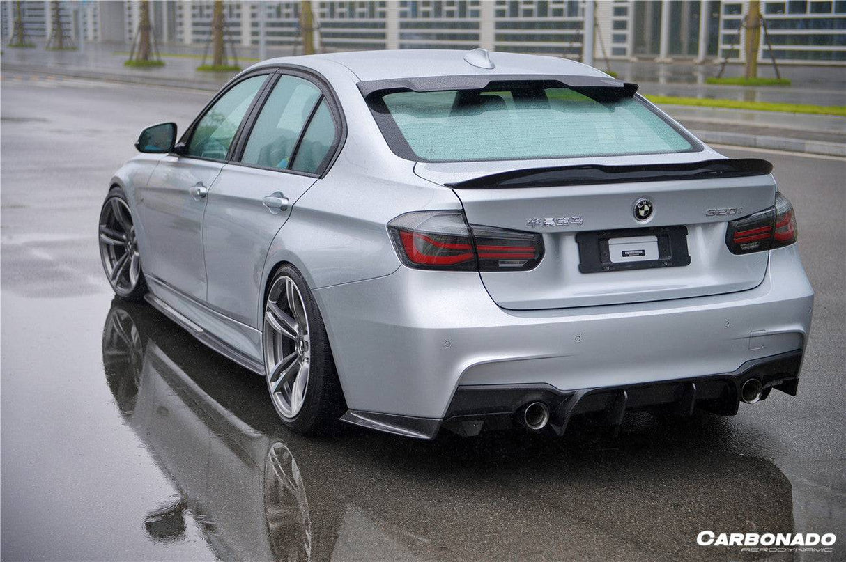 2011-2019 BMW 3 Series F30  F35 M-Tech GV Carbon Fiber Rear Lip with Diffuser   Caps