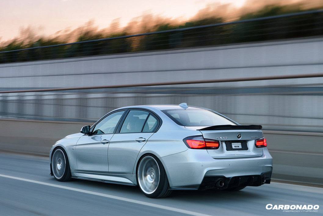 2011-2019 BMW 3 Series F30 F35 M-Tech GV Style Carbon Fiber Rear Lip with Caps