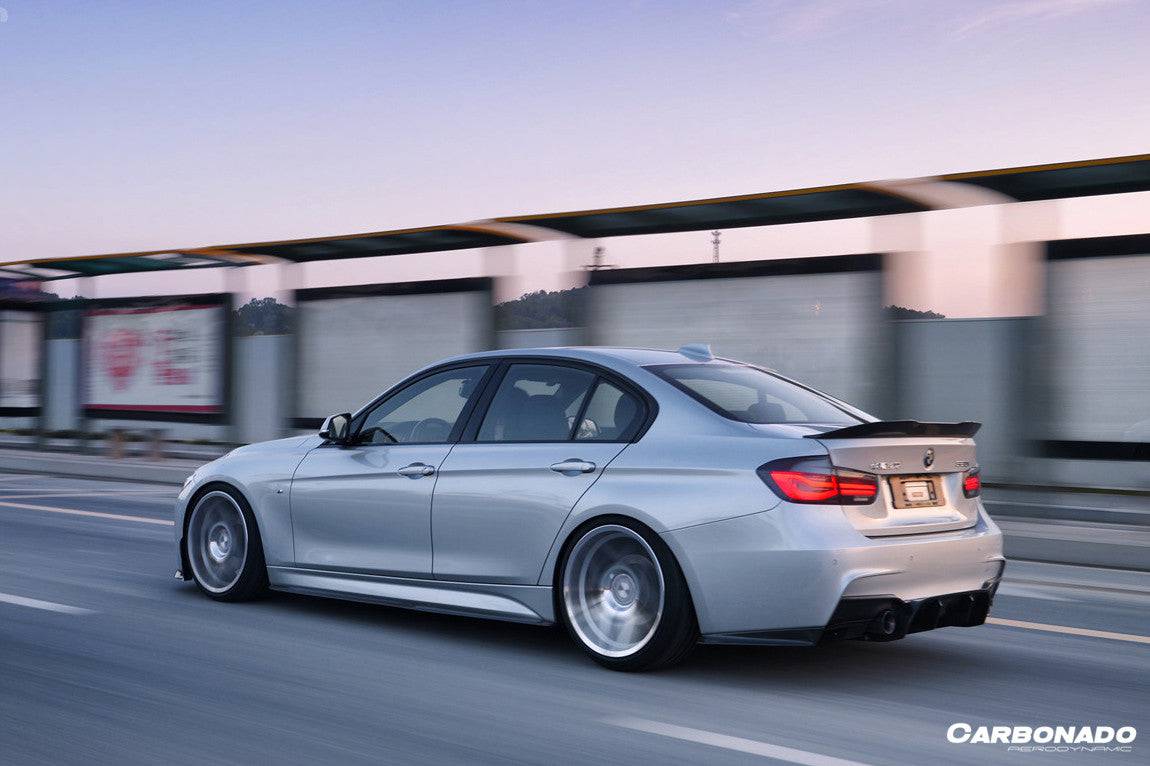 2011-2019 BMW 3 Series F30  F35 M-Tech GV Carbon Fiber Rear Lip with Diffuser   Caps