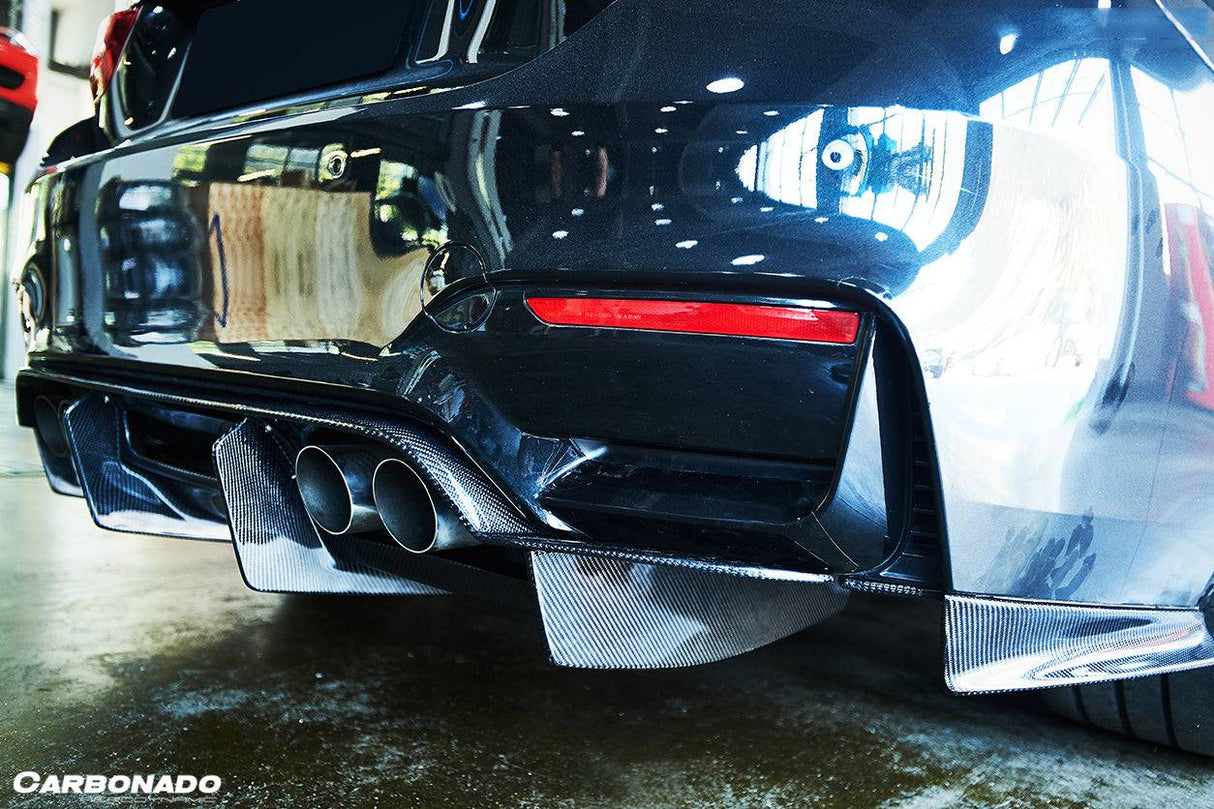 2014-2020 BMW M3 F80 | M4 F82 SM Style Carbon Fiber Rear Bumper Corner Extension
