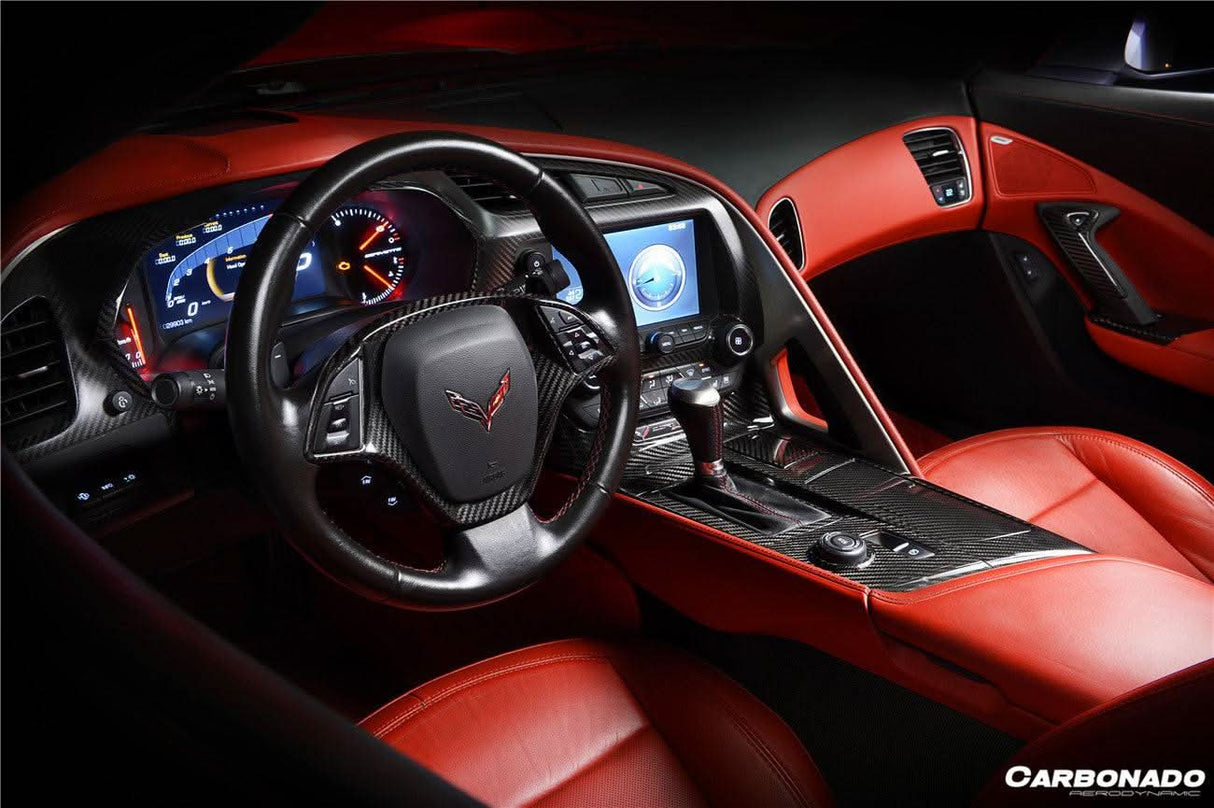 2013-2019 Corvette C7 Z06 Grandsport Dry Carbon Fiber interior Steering Wheel Cover Trim
