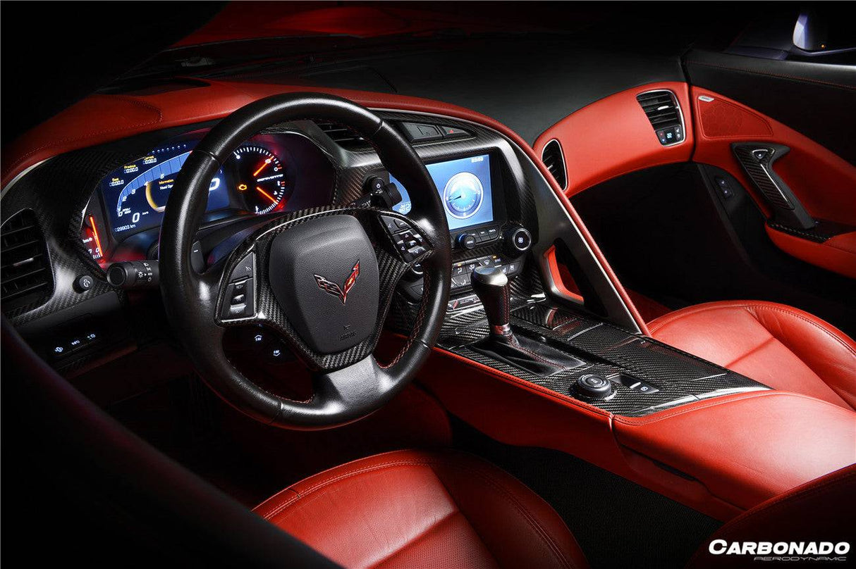 2013-2019 Corvette C7 Z06 Grandsport Dry Carbon Fiber Cup Holder Cover Panel Trim
