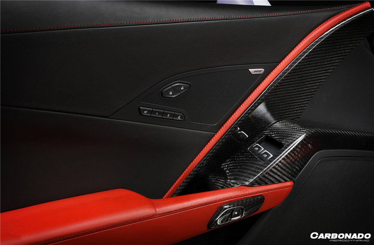 2013-2019 Corvette C7 Z06 Grandsport Dry Carbon Fiber interior Door Panel Cover Trim