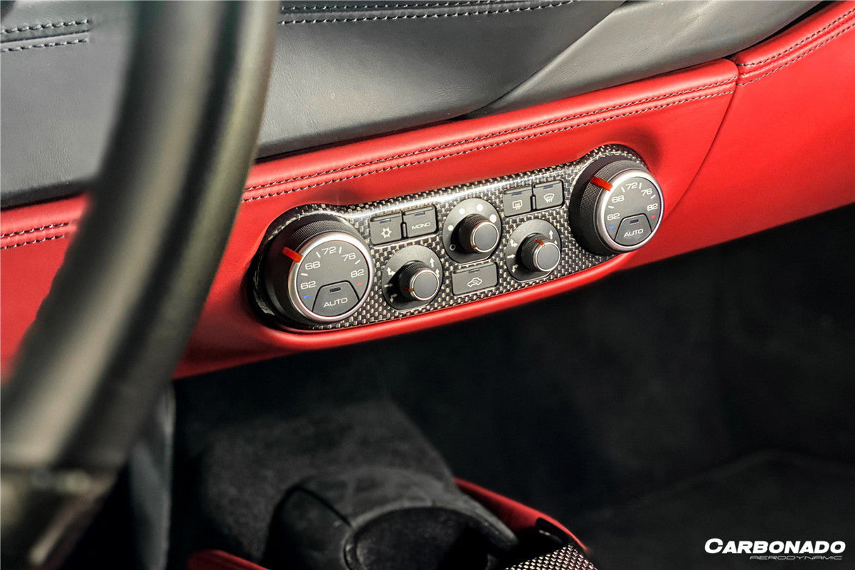2015-2020 Ferrari 488 GTB Spider Dry Carbon Fiber AC Control Panel Cover