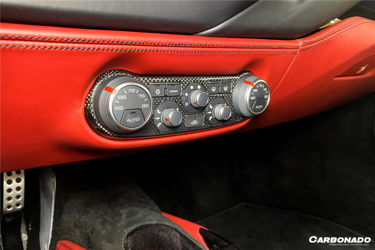 2015-2020 Ferrari 488 GTB Spider Dry Carbon Fiber AC Control Panel Cover