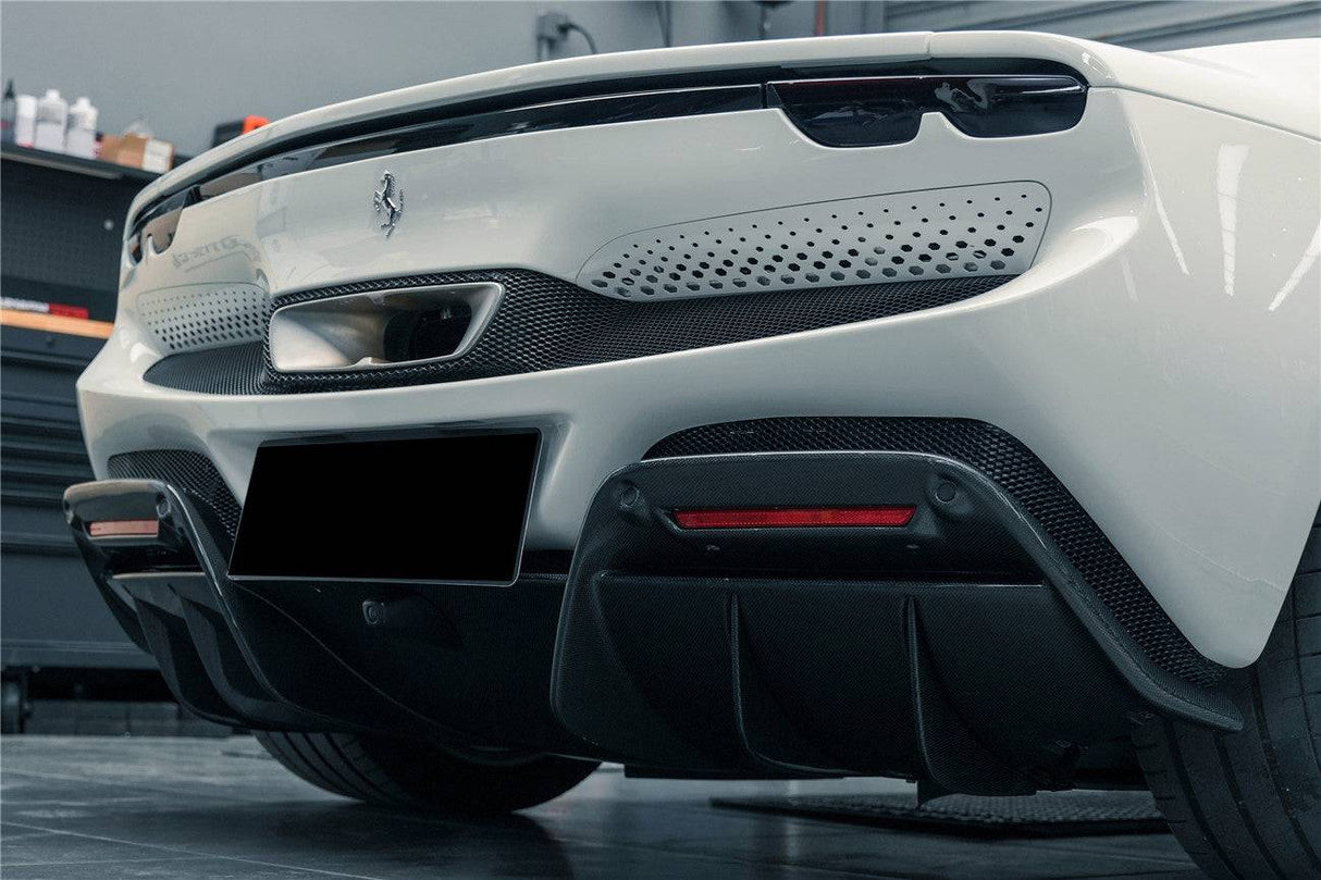 2022-UP Ferrari 296 GTB And GTS OE Style Carbon Fiber Rear Diffuser