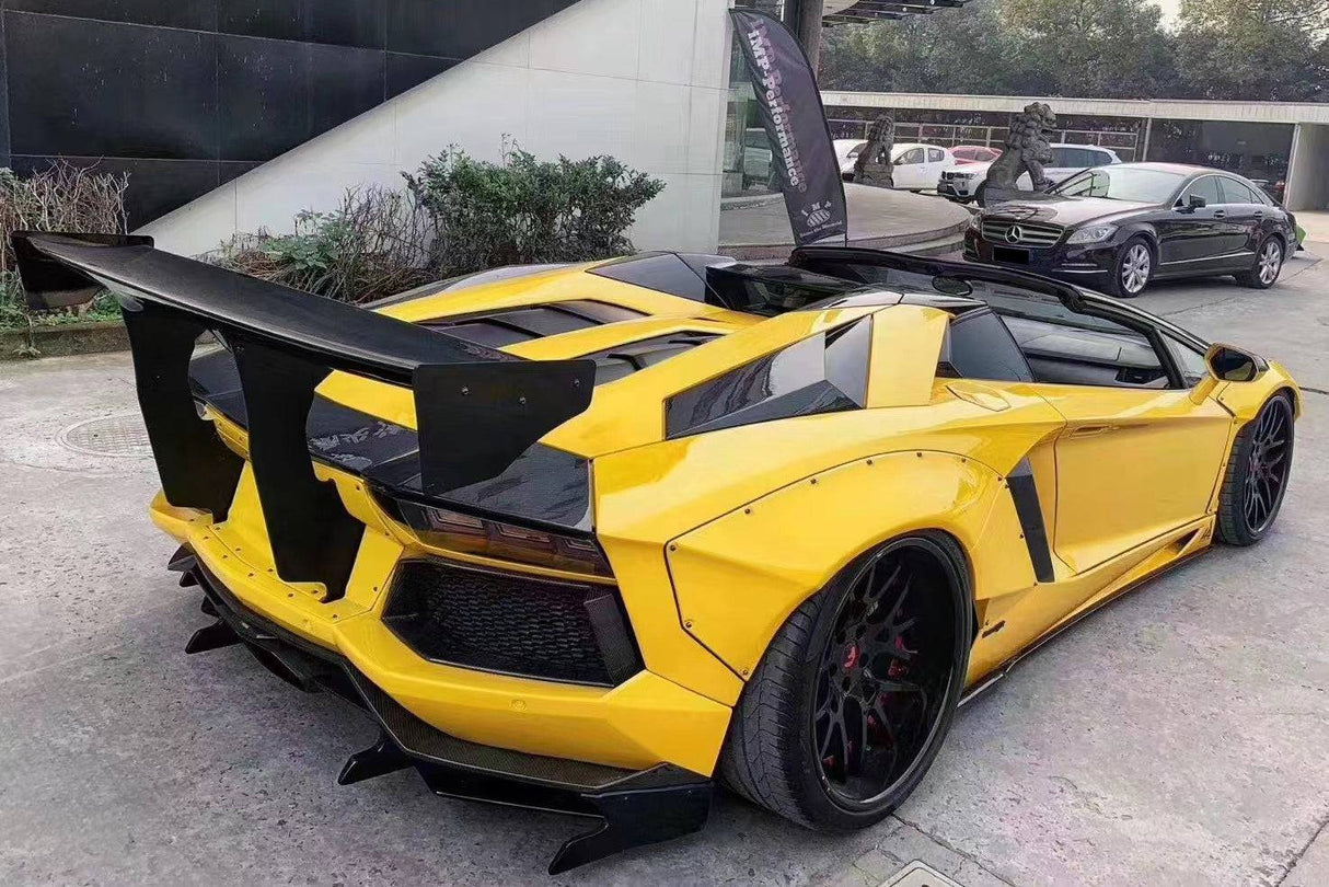 2011-2016 Lamborghini Aventador LP700 Coupe  Roadster L Style Carbon Fiber Rear Diffuser Under Canards