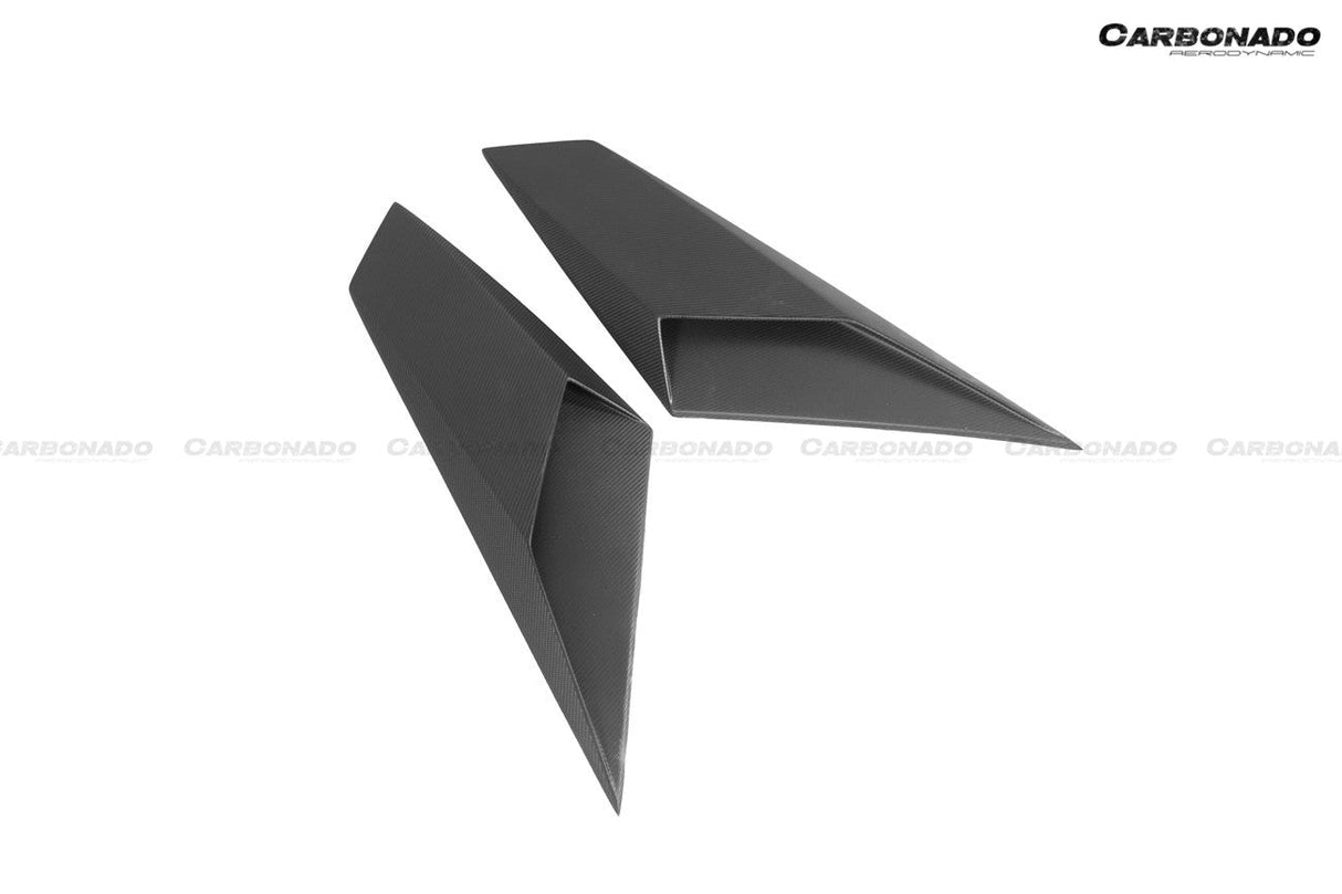 2011-2016 Lamborghini Aventador Style Carbon Fiber Rear Side Scoops Carbonado (DM) Fits: LP700, LP720 Coupe and Roadster