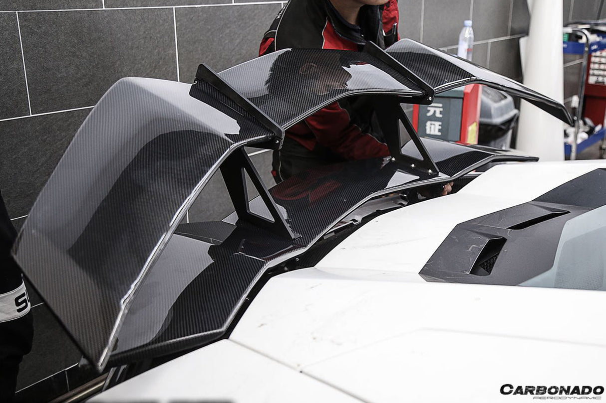 2011-2022 Lamborghini Aventador LP700 LP750 LP740 LP720 LP780 Coupe  Roadster RZS Style Carbon Fiber Trunk Spoiler