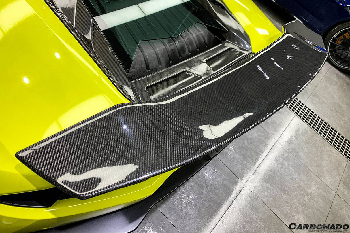 2015-2025 Lamborghini Huracan LP610  LP580  Evo  Tecnica DC Style Carbon Fiber Trunk Spoiler Wing with Base