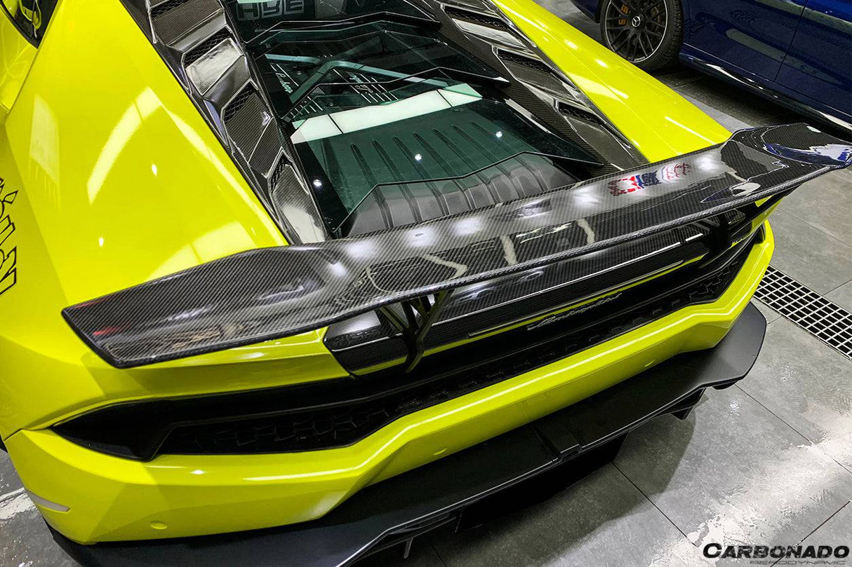 2015-2025 Lamborghini Huracan LP610  LP580  Evo  Tecnica DC Style Carbon Fiber Trunk Spoiler Wing with Base