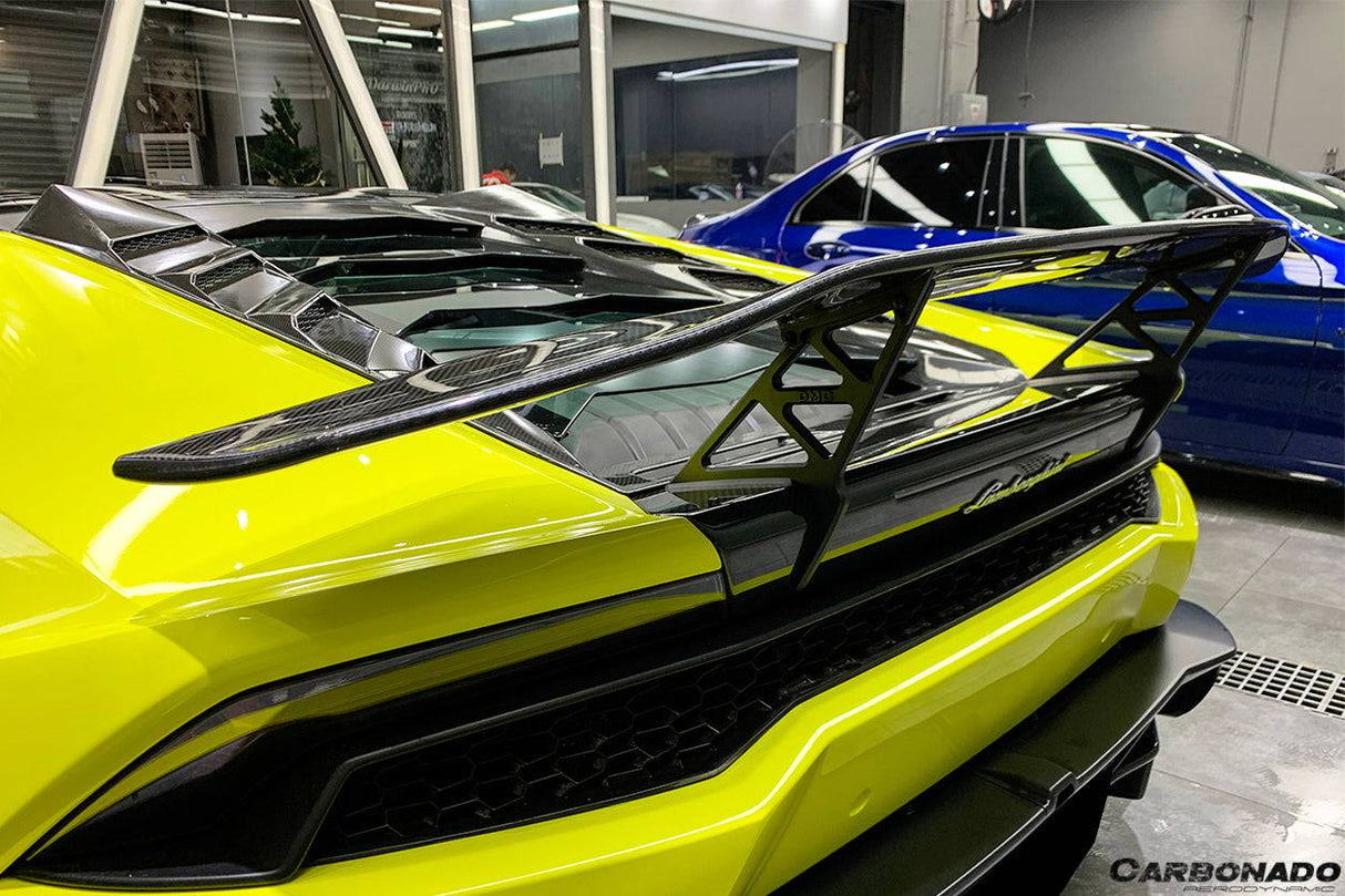 2015-2025 Lamborghini Huracan LP610  LP580  Evo  Tecnica DC Style Carbon Fiber Trunk Spoiler Wing with Base