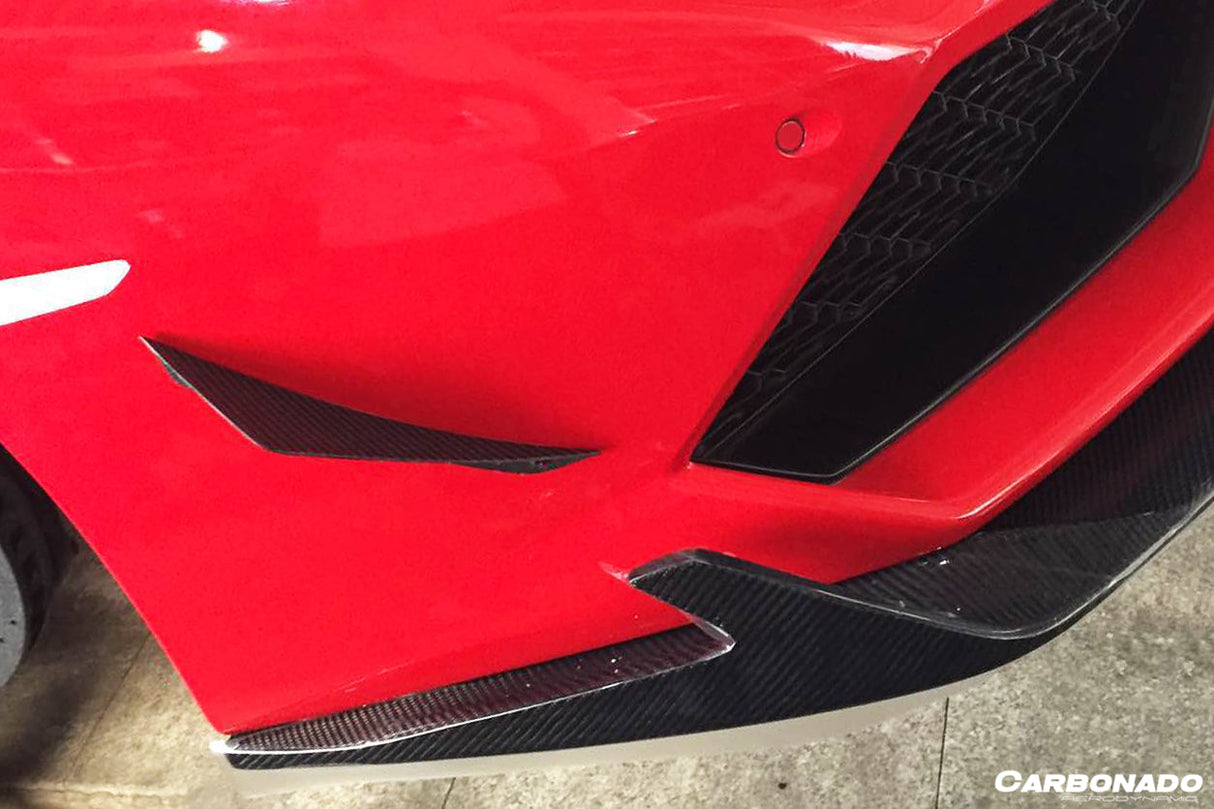 2015-2020 Lamborghini Huracan LP610 RZS Style Carbon Fiber Front Bumper Canard