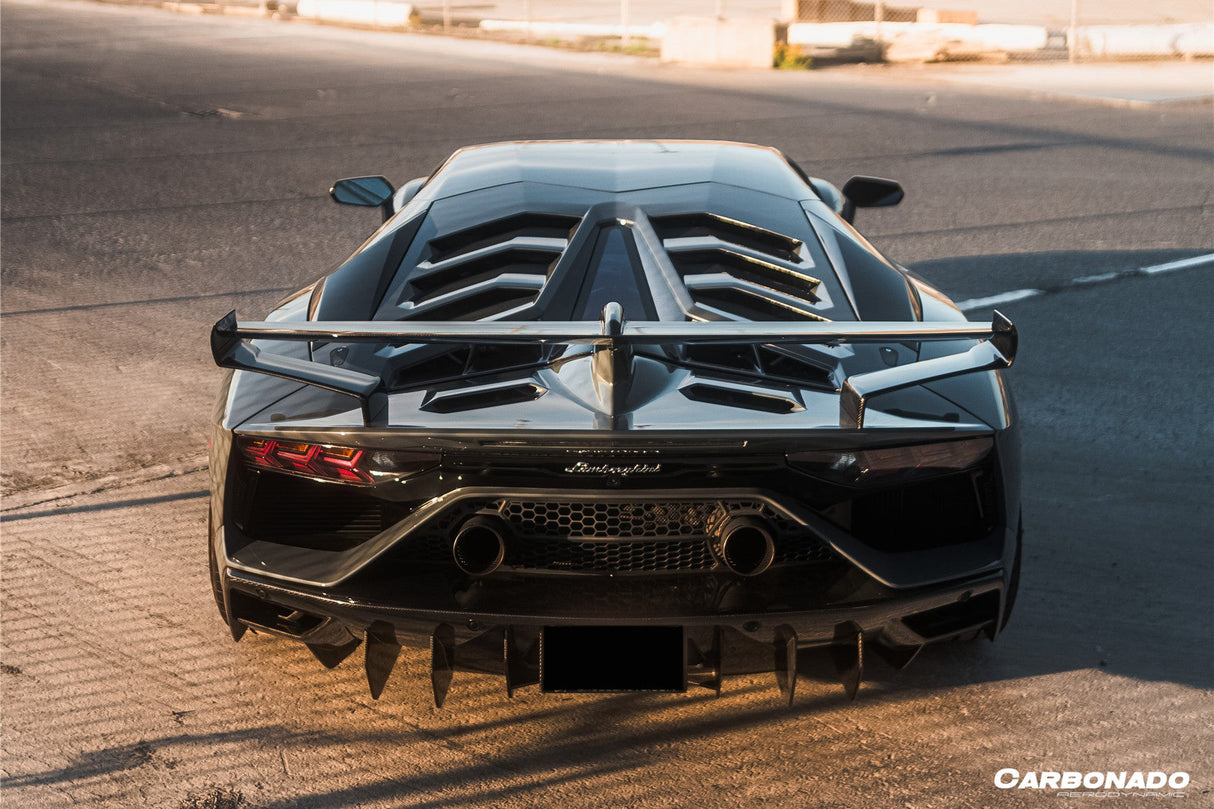 2011-2021 Lamborghini Aventador LP700 LP740 LP750 Coupe Roadster SVJ Style Part Dry Carbon Fiber Rear Bumper