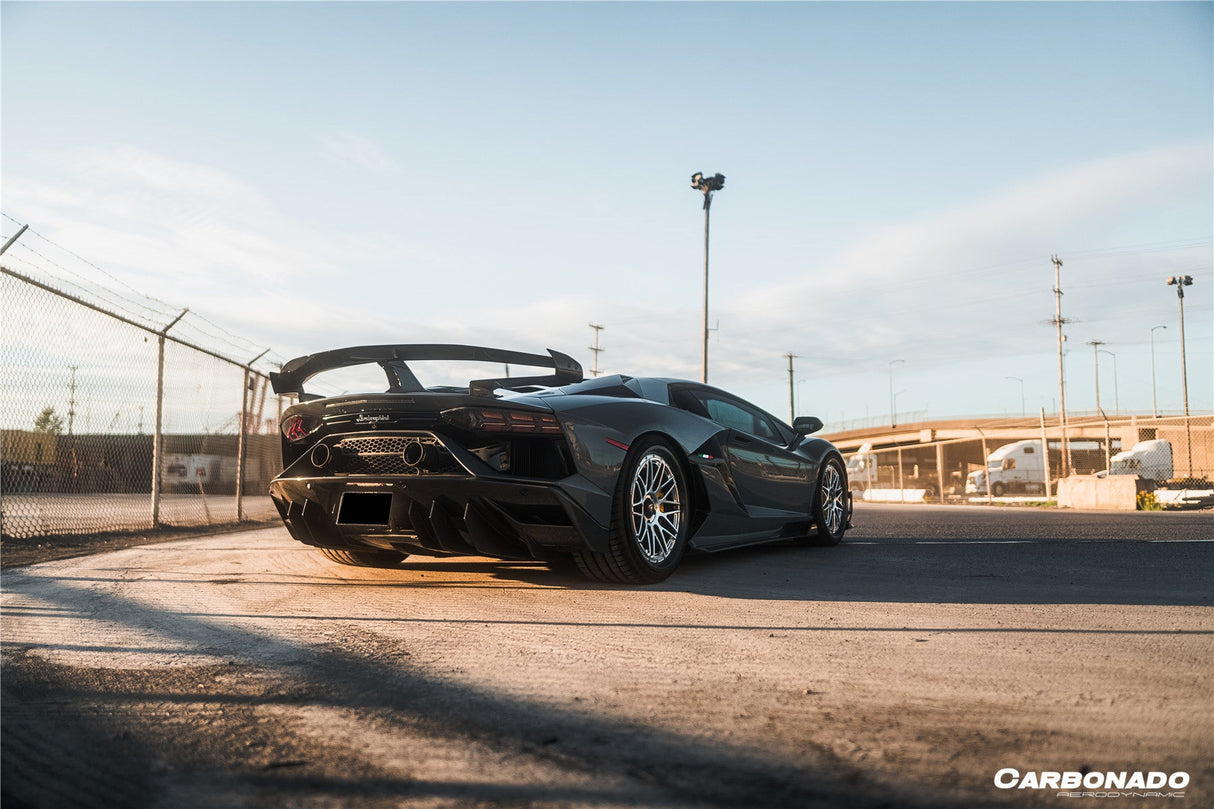 2011-2021 Lamborghini Aventador LP700 LP740 LP750 Coupe Roadster SVJ Style Part Dry Carbon Fiber Rear Bumper