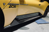 2020-UP Maserati Autoclave Carbon Fiber Side Skirts Carbonado (OE) Fits: MC20, MCPura