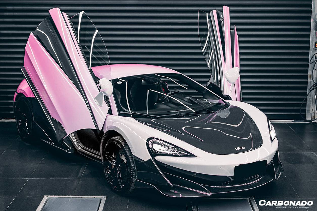 2015-2020 McLaren 540C 570S 600LT-Style Carbon Fiber Front Bumper Lip and Side Splitter