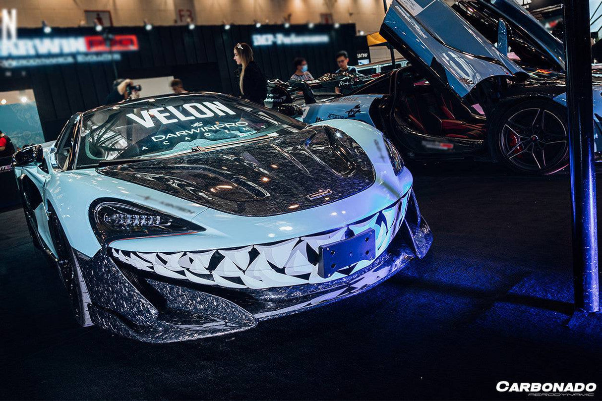 2015-2020 McLaren 540C 570S 600LT-Style Carbon Fiber Front Bumper Lip and Side Splitter
