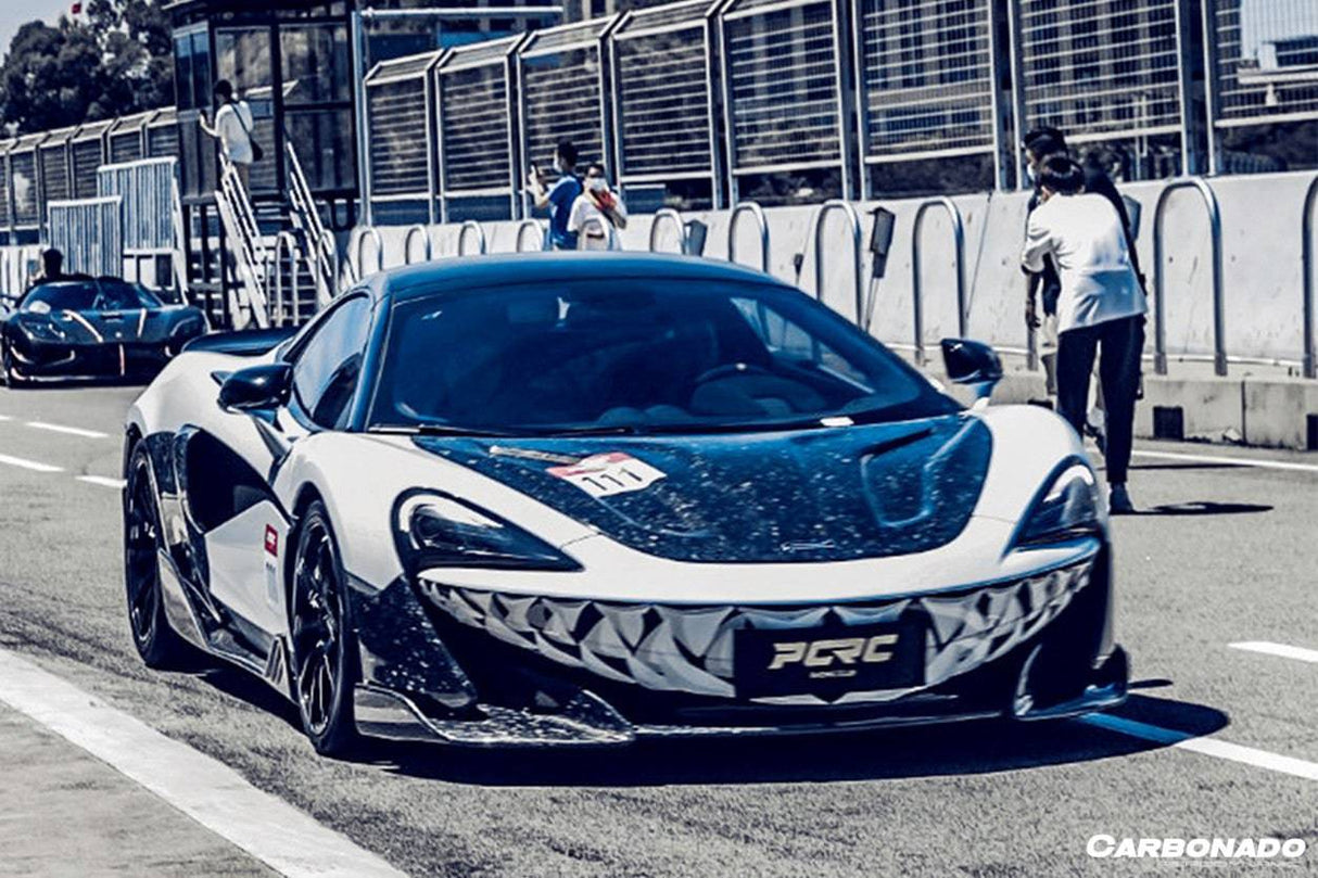 2015-2020 McLaren 540C 570S 600LT-Style Carbon Fiber Front Bumper Lip and Side Splitter