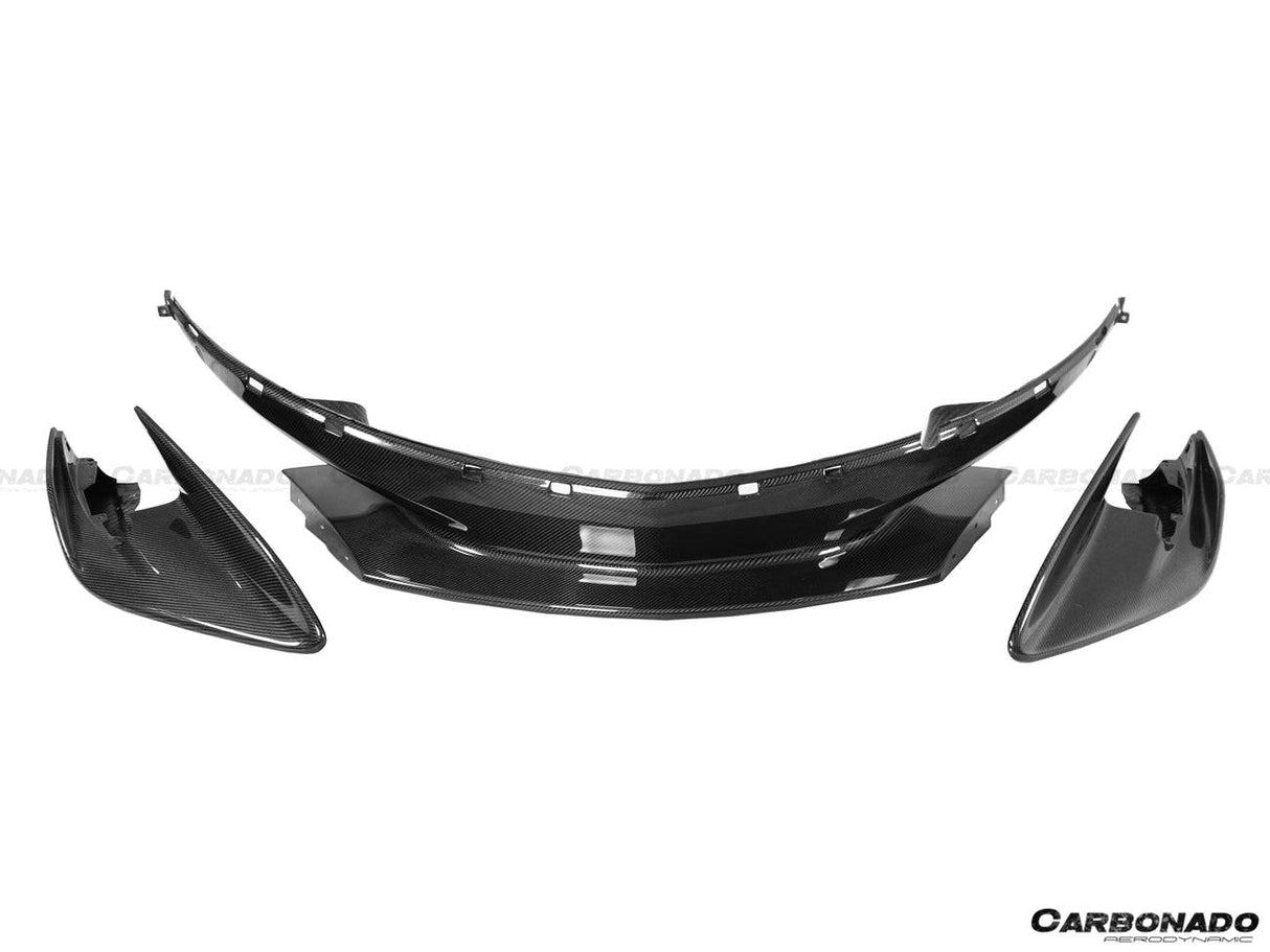 2015-2020 McLaren 540C 570S 600LT-Style Carbon Fiber Front Bumper Lip and Side Splitter