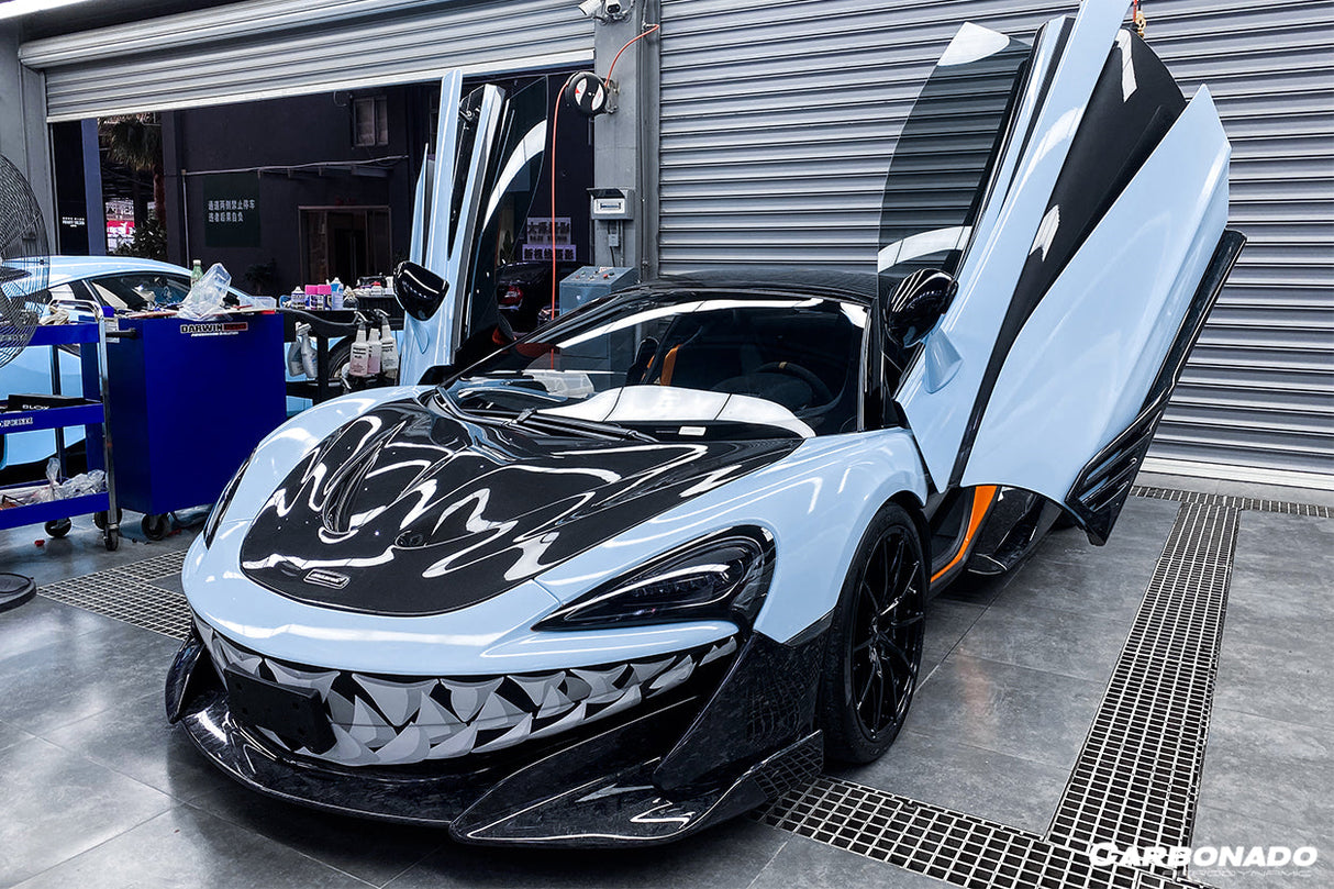 2015-2020 McLaren 540C 570S 600LT-Style Carbon Fiber Front Bumper Lip and Side Splitter