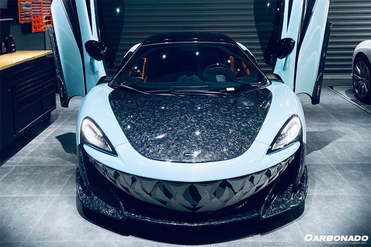 2018-2021 McLaren P1 Style Carbon Fiber Hood Carbonado (OE) Fits:  540C,  570S,  600LT. 570gt