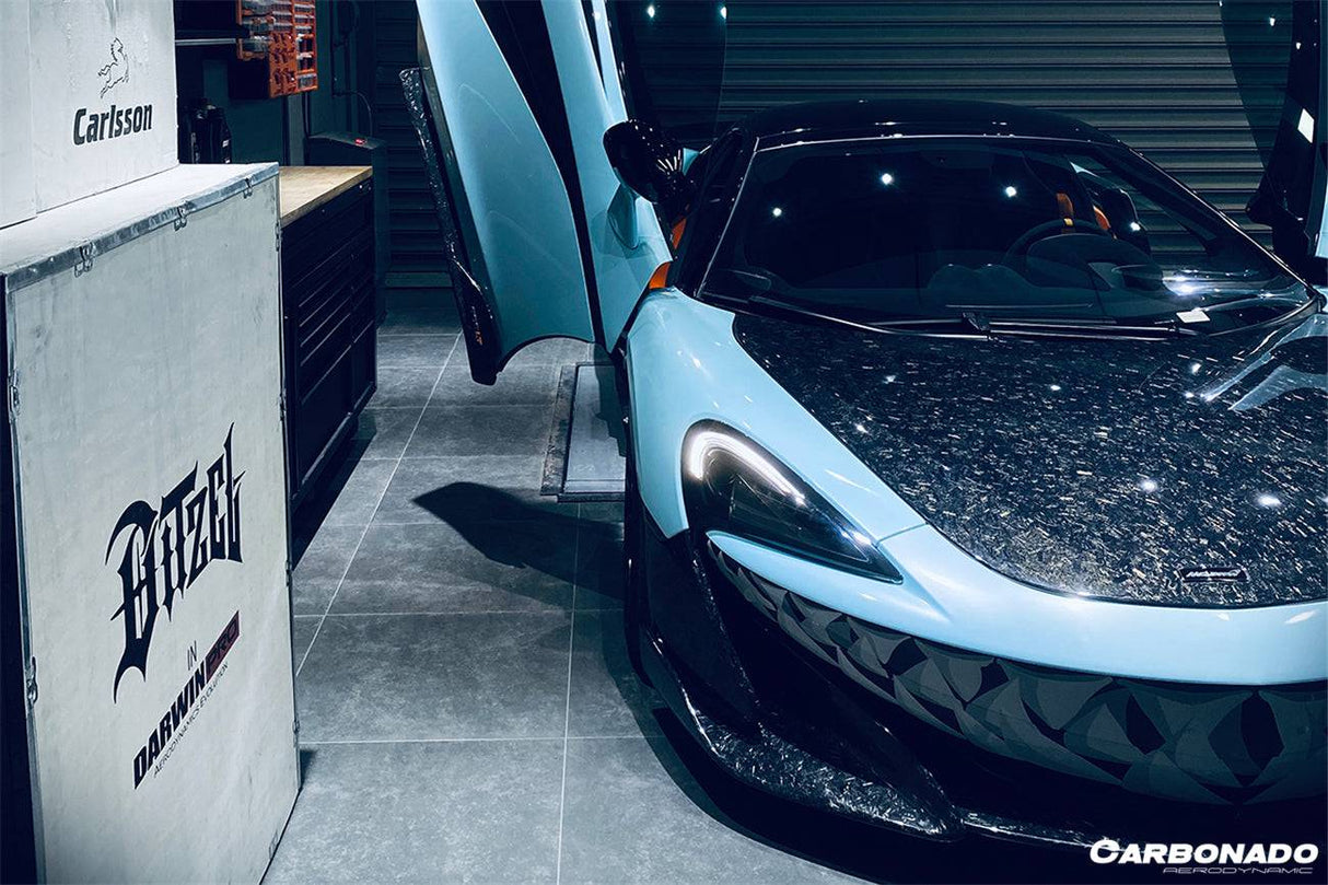 2018-2021 McLaren P1 Style Carbon Fiber Hood Carbonado (OE) Fits:  540C,  570S,  600LT. 570gt