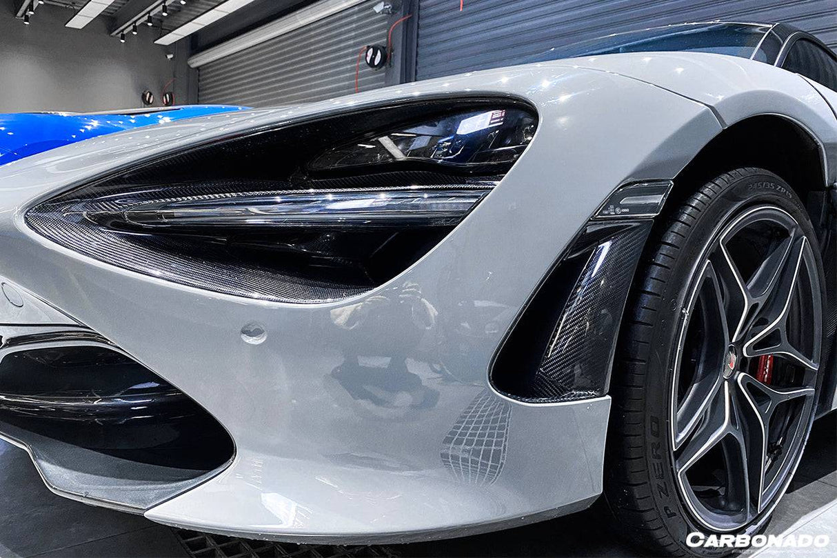 2017-2022 McLaren 720S OEM Style Dry Carbon Fiber Headlight Inserts Tim Replacement
