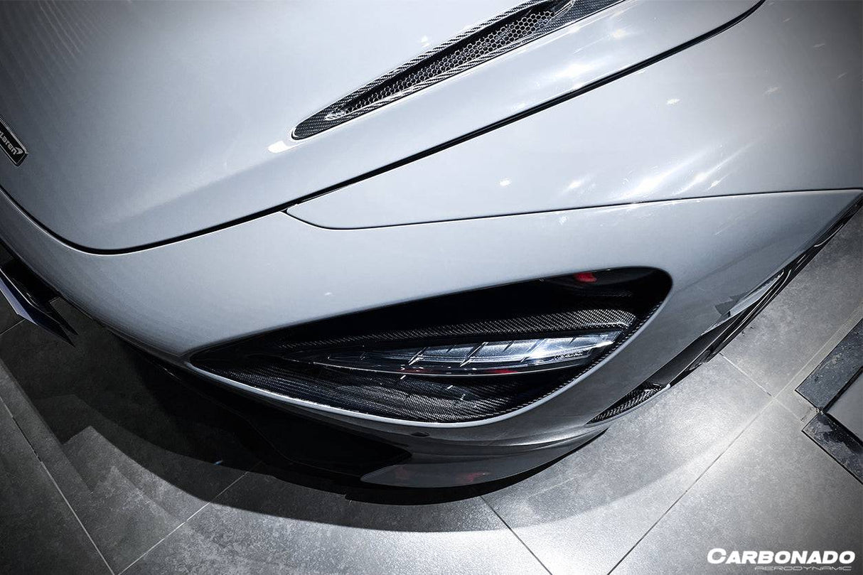 2017-2022 McLaren 720S OEM Style Dry Carbon Fiber Headlight Inserts Tim Replacement