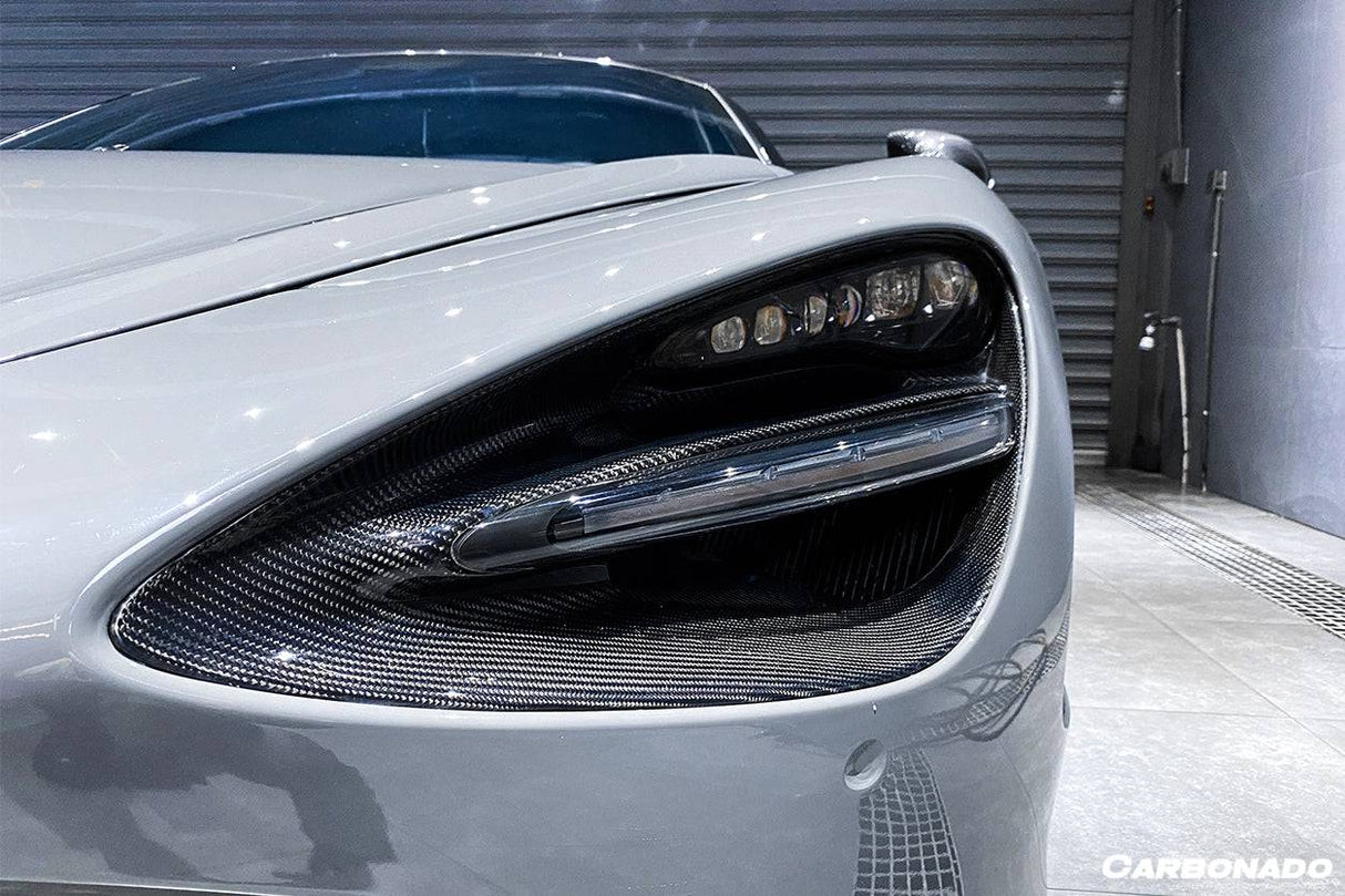 2017-2022 McLaren 720S OEM Style Dry Carbon Fiber Headlight Inserts Tim Replacement