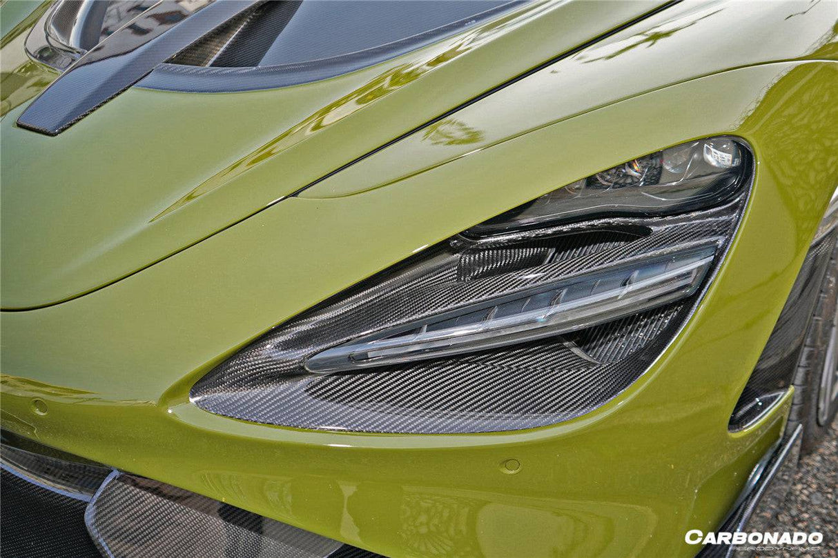 2017-2022 McLaren 720S OEM Style Dry Carbon Fiber Headlight Inserts Tim Replacement