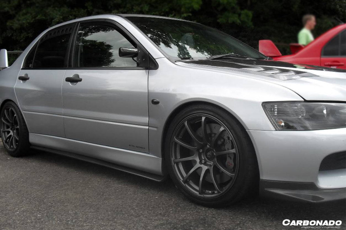 2003-2006 Mitsubishi Evolution 7 8 9 RX Style Carbon Fiber Side Skirts